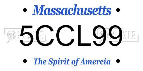 5CCL99 Massachusetts License Plate