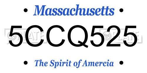5CCQ525 Massachusetts License Plate
