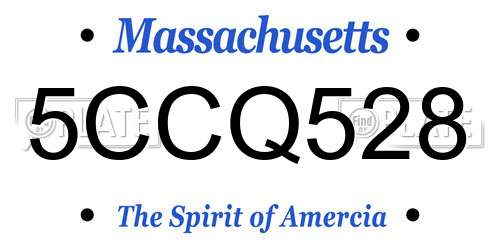 5CCQ528 Massachusetts License Plate