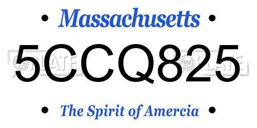 5CCQ825 Massachusetts License Plate