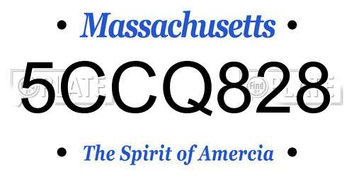 5CCQ828 Massachusetts License Plate