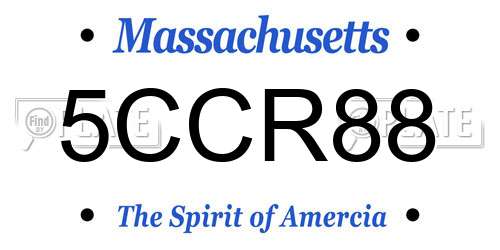 5CCR88 Massachusetts License Plate