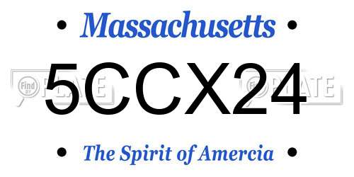 5CCX24 Massachusetts License Plate