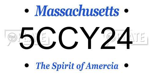 5CCY24 Massachusetts License Plate