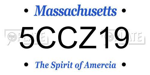 5CCZ19 Massachusetts License Plate