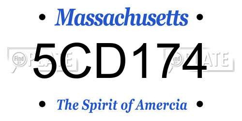 5CD174 Massachusetts License Plate
