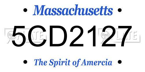 5CD2127 Massachusetts License Plate