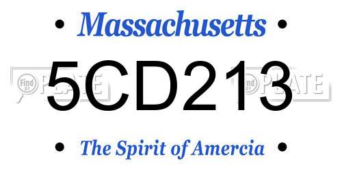 5CD213 Massachusetts License Plate
