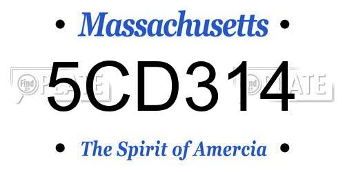 5CD314 Massachusetts License Plate