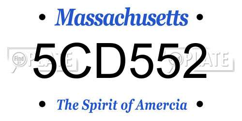 5CD552 Massachusetts License Plate