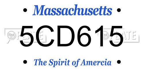 5CD615 Massachusetts License Plate