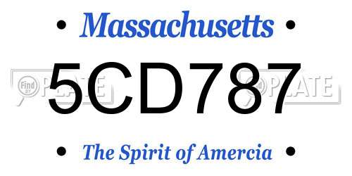 5CD787 Massachusetts License Plate