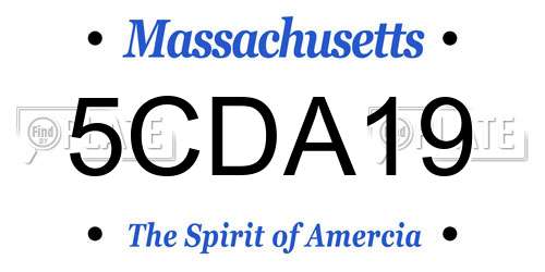 5CDA19 Massachusetts License Plate