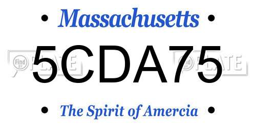 5CDA75 Massachusetts License Plate