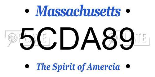 5CDA89 Massachusetts License Plate