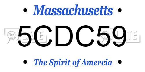 5CDC59 Massachusetts License Plate