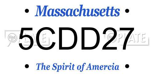 5CDD27 Massachusetts License Plate
