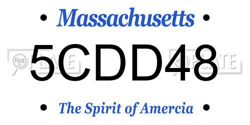 5CDD48 Massachusetts License Plate