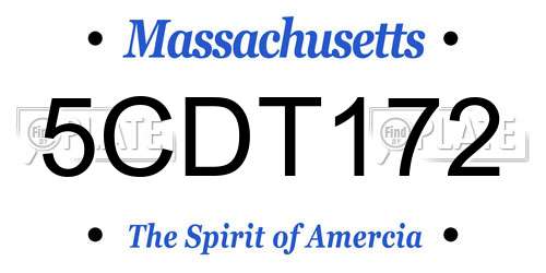 5CDT172 Massachusetts License Plate