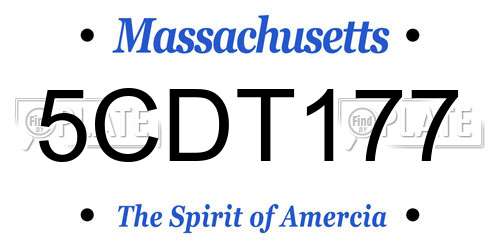 5CDT177 Massachusetts License Plate