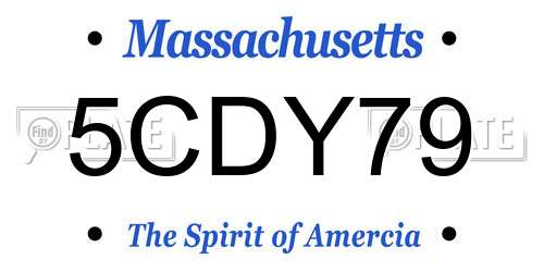 5CDY79 Massachusetts License Plate