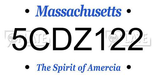 5CDZ122 Massachusetts License Plate
