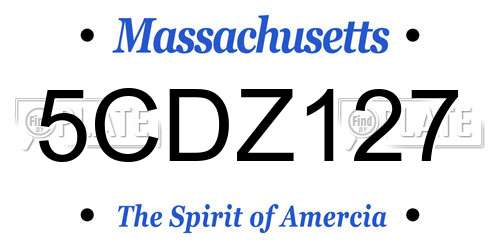 5CDZ127 Massachusetts License Plate
