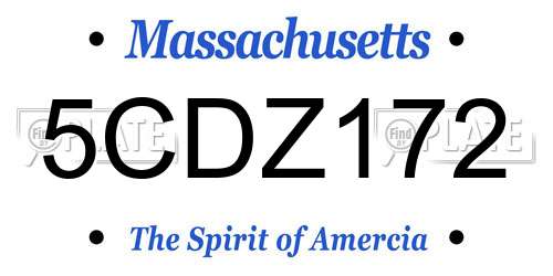 5CDZ172 Massachusetts License Plate