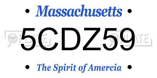 5CDZ59 Massachusetts License Plate