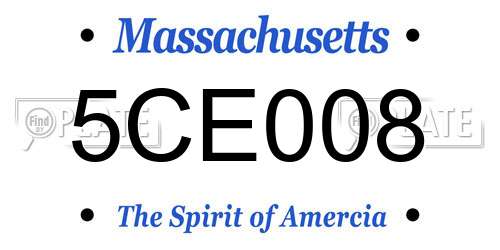 5CE008 Massachusetts License Plate