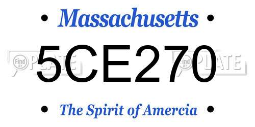 5CE270 Massachusetts License Plate