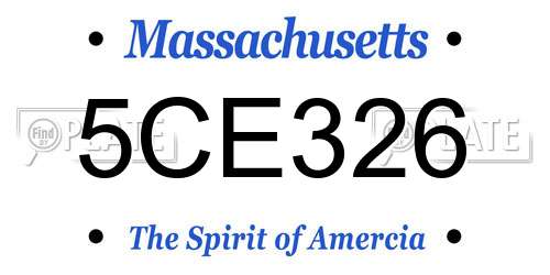 5CE326 Massachusetts License Plate