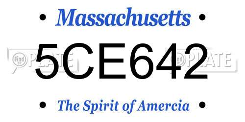5CE642 Massachusetts License Plate