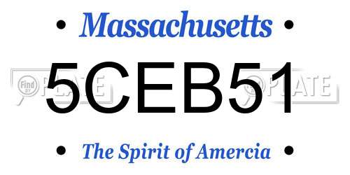 5CEB51 Massachusetts License Plate