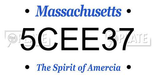 5CEE37 Massachusetts License Plate