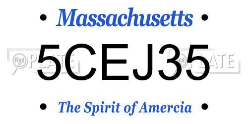 5CEJ35 Massachusetts License Plate