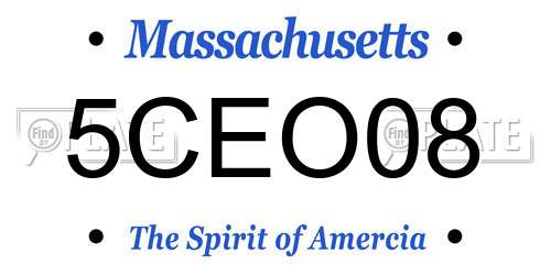 5CEO08 Massachusetts License Plate