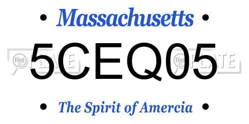5CEQ05 Massachusetts License Plate