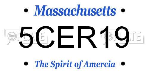 5CER19 Massachusetts License Plate