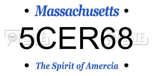 5CER68 Massachusetts License Plate