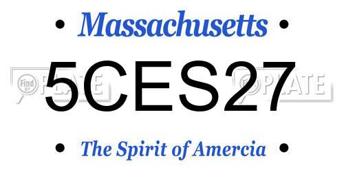 5CES27 Massachusetts License Plate