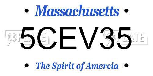 5CEV35 Massachusetts License Plate