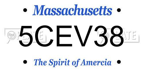 5CEV38 Massachusetts License Plate