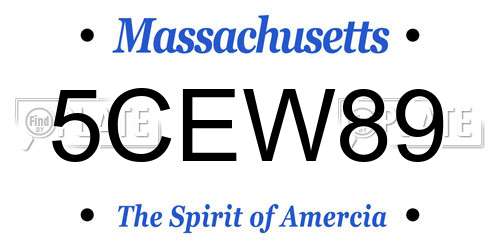 5CEW89 Massachusetts License Plate