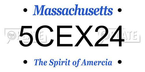 5CEX24 Massachusetts License Plate