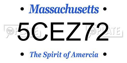 5CEZ72 Massachusetts License Plate