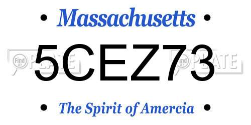 5CEZ73 Massachusetts License Plate