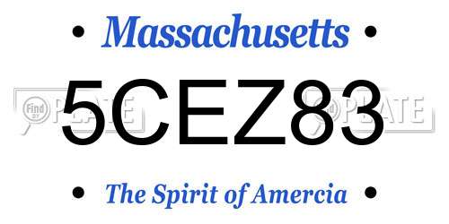 5CEZ83 Massachusetts License Plate