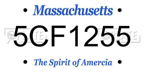 5CF1255 Massachusetts License Plate