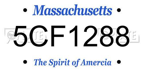 5CF1288 Massachusetts License Plate